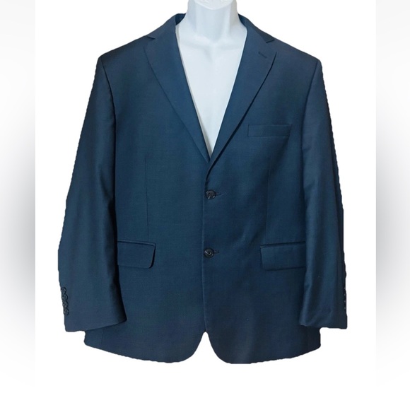 Jos. A. Bank Other - Jos. A. Bank Traveler Blazer Mens 44S Blue Gray Wool Tailored Fit Two-Button